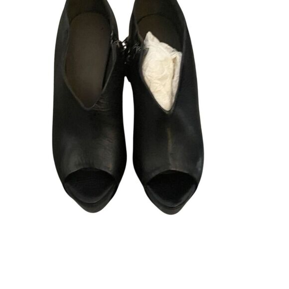 Brunello Cucinelli Shoes - Brunello Cucinelli Women's Black Leather Peep Toe Booties Size 7